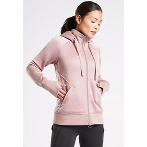 ATHLETA Triumph Luxe Shine Hoodie  Dogwood Mauve/Pink Hooded Women's Size‎ Small